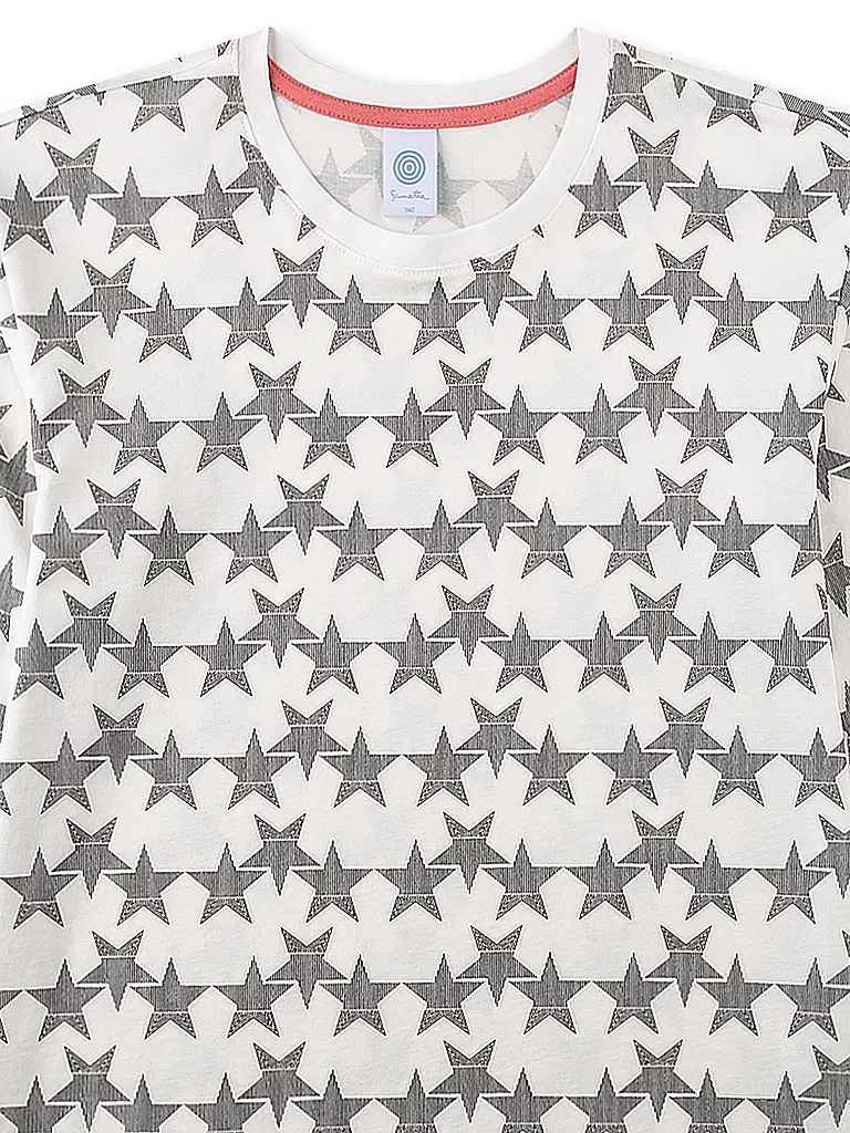 SANETTA | Mädchen Pyjama 2-teilig Langarmshirt und Hose | Creme