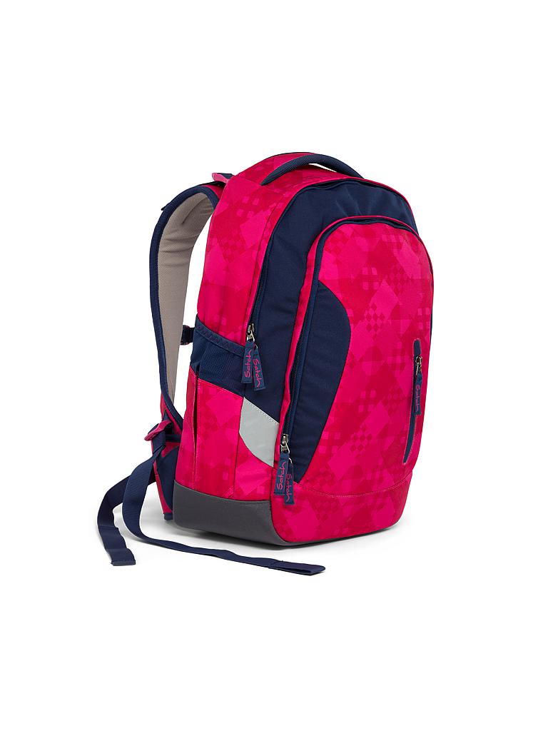 SATCH | Schul-Rucksack "Sleek-Cherry Checks" | transparent