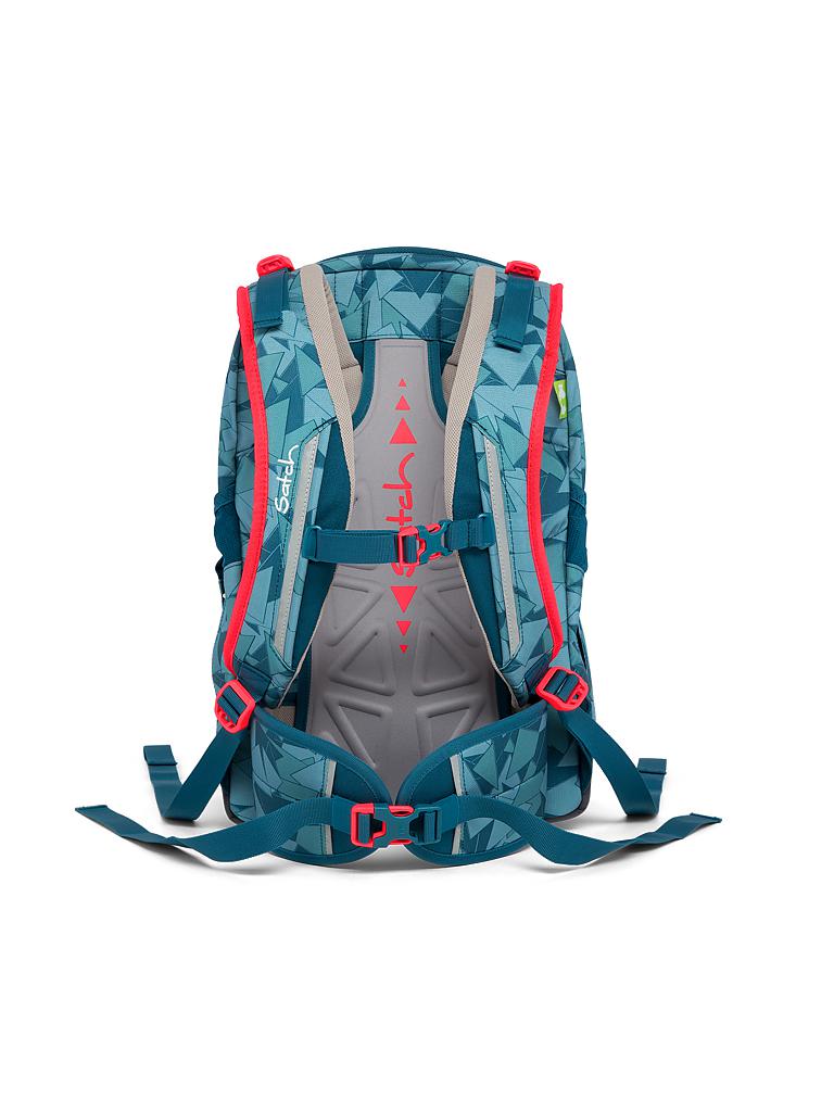 SATCH | Schul-Rucksack "Sleek-Petrol Triangle" | transparent