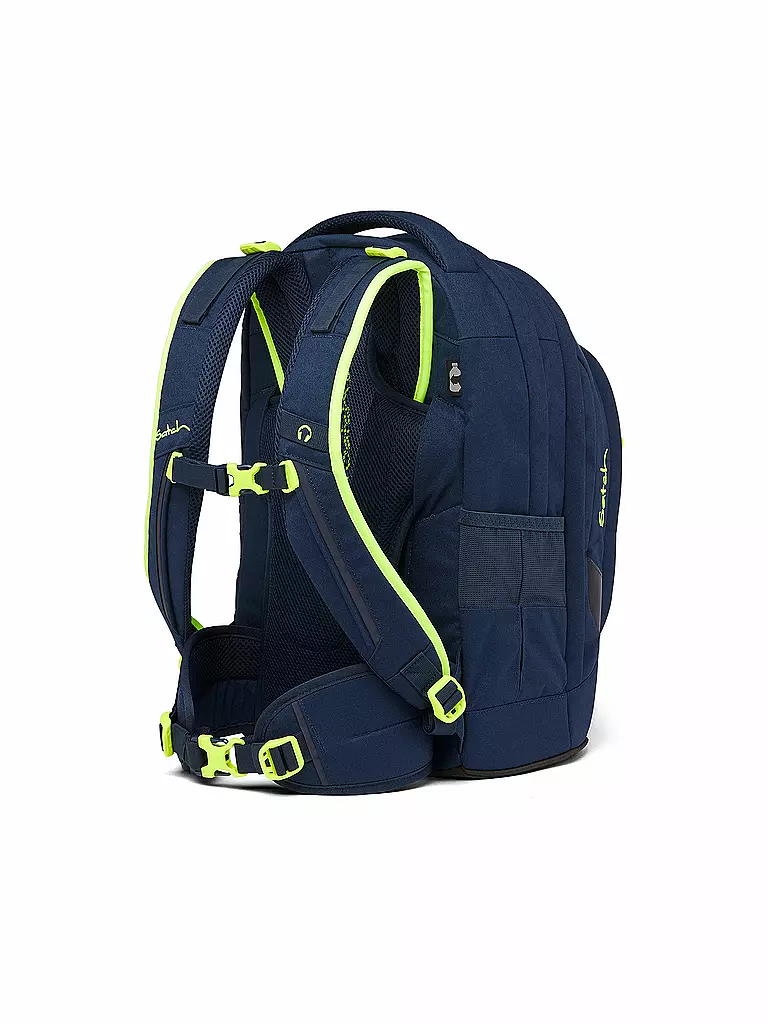 SATCH | Schulrucksack Pack - Toxic Yellow | dunkelblau