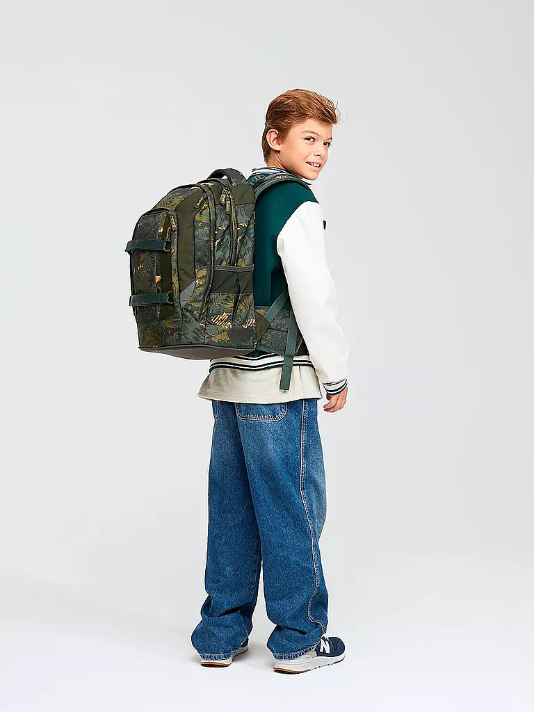 SATCH | Schulrucksack Satch Pack Jurassic Jungle | dunkelgrün