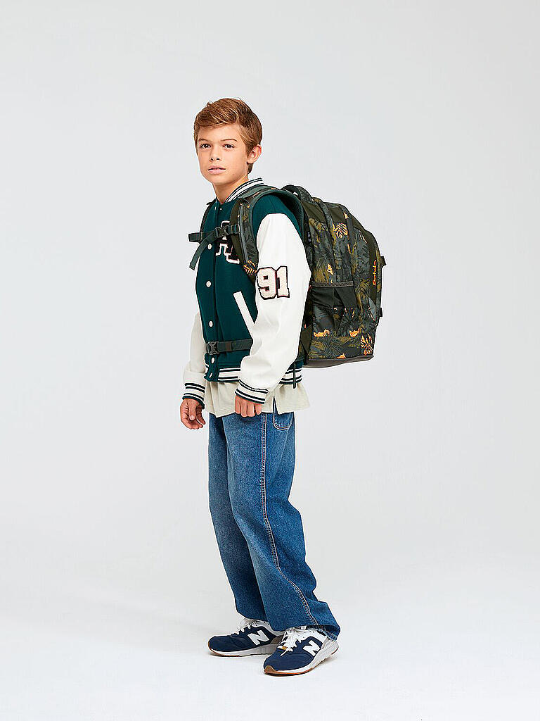 SATCH | Schulrucksack Satch Pack Jurassic Jungle | dunkelgrün