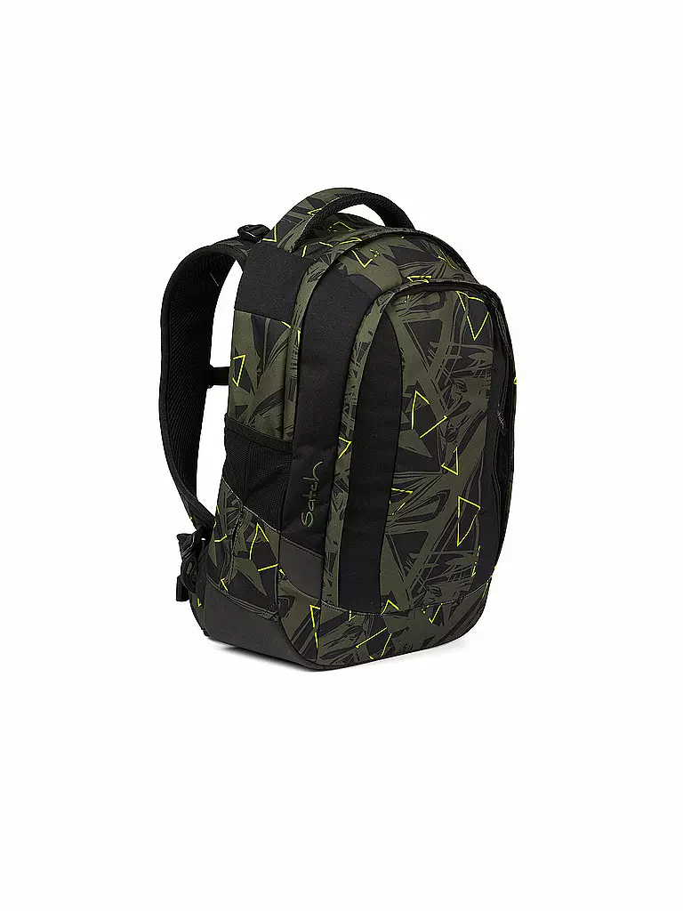 SATCH | Schulrucksack Sleek - Geo Storm | olive