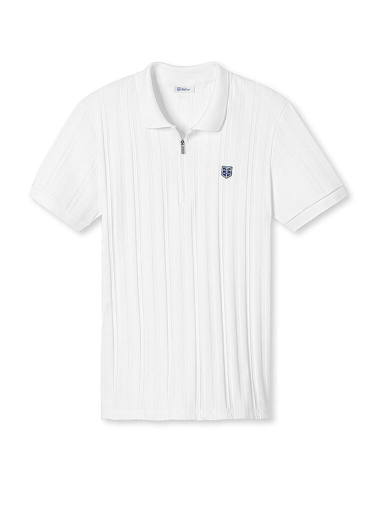 SCHIESSER REVIVAL | Pyjamaoberteil - Poloshirt " Felix " | weiß