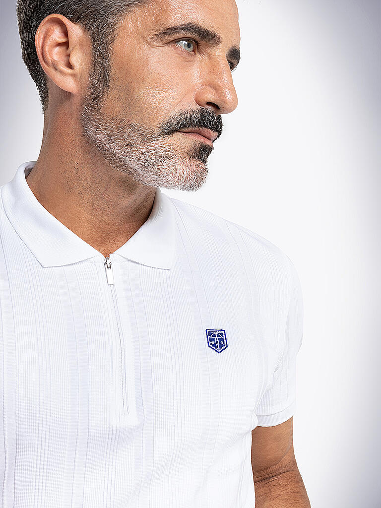 SCHIESSER REVIVAL | Pyjamaoberteil - Poloshirt " Felix " | weiß
