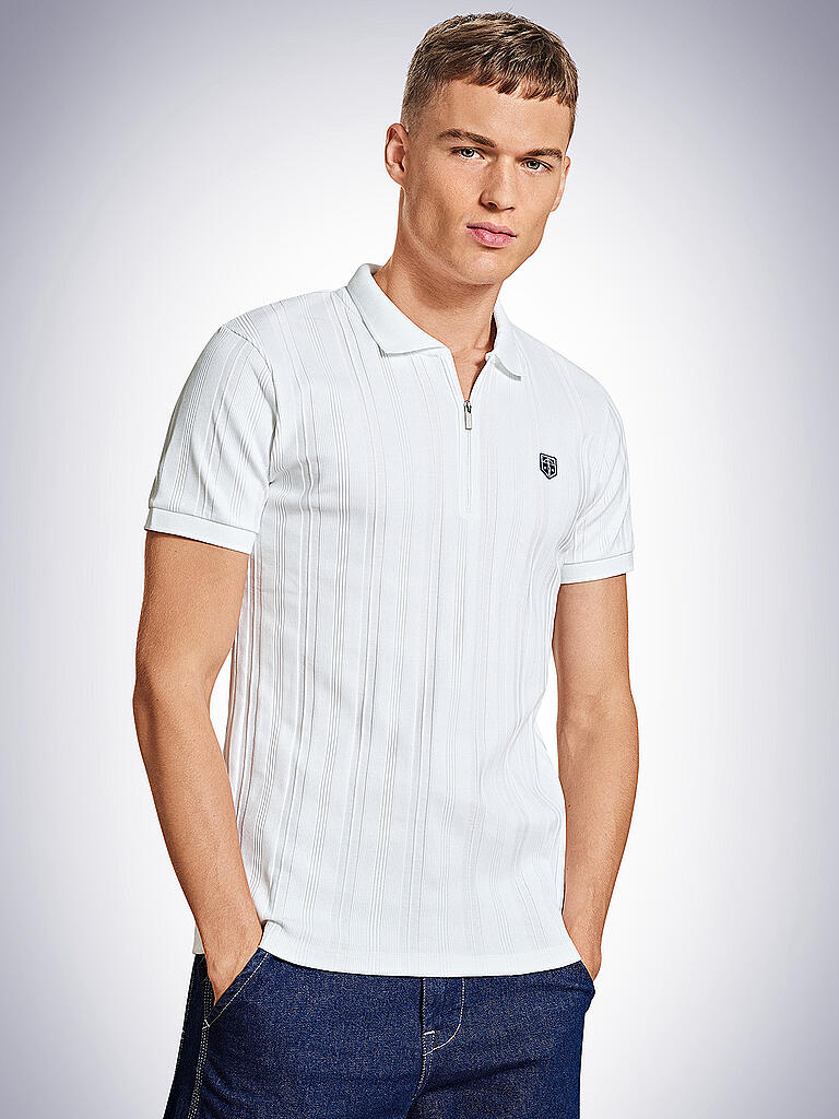 SCHIESSER REVIVAL | Pyjamaoberteil - Poloshirt " Felix " | weiß
