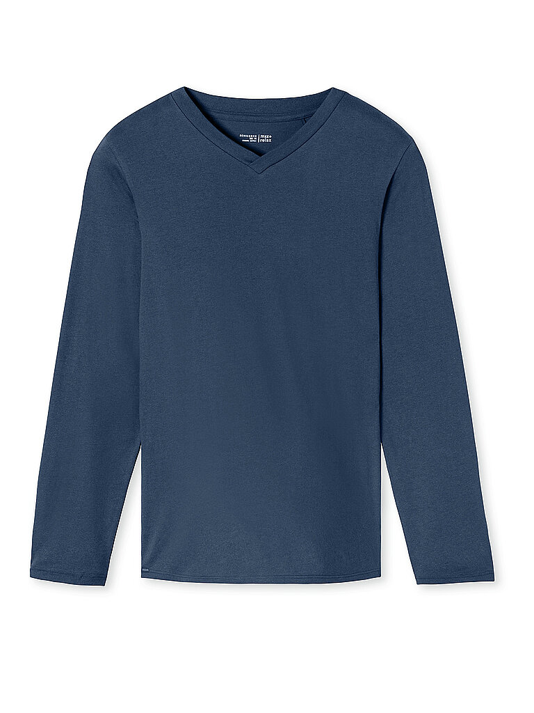SCHIESSER Pyjama Langarmshirt MIX + RELAX royal blau | 50