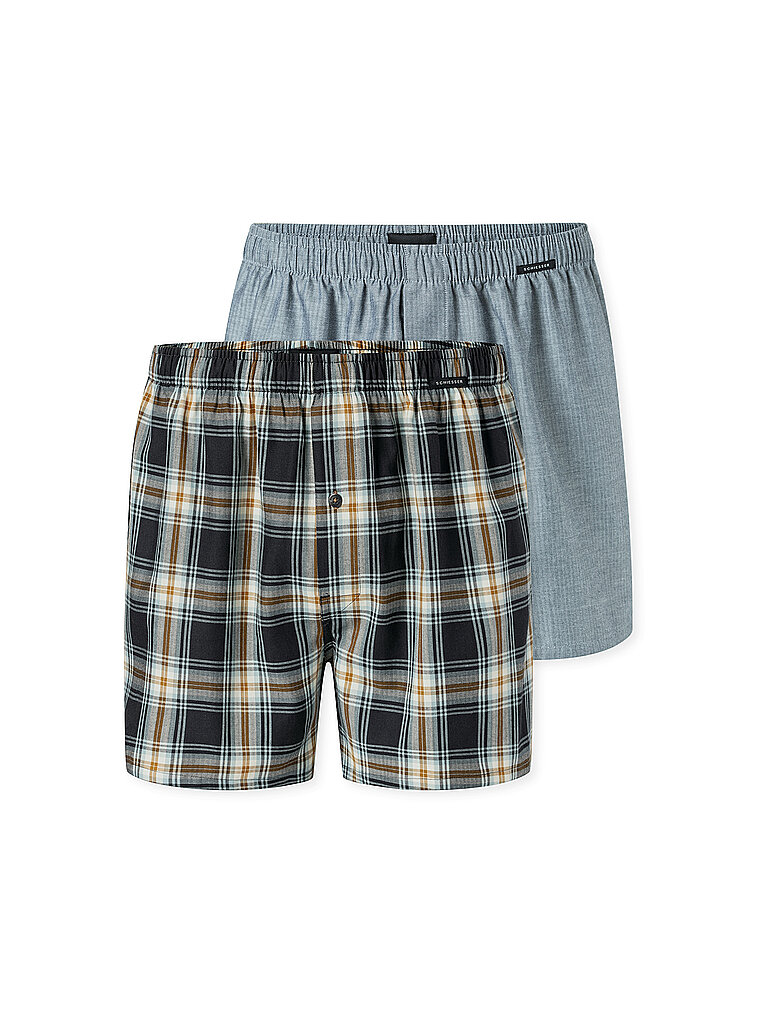 SCHIESSER Boxershorts 2er Pkg sortiert 7 blau | S
