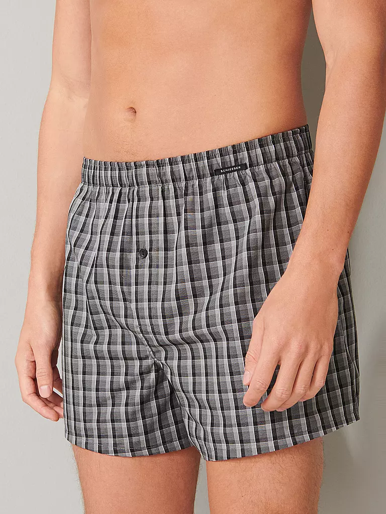 SCHIESSER | Boxershorts  2er Pkg anthrazit | schwarz