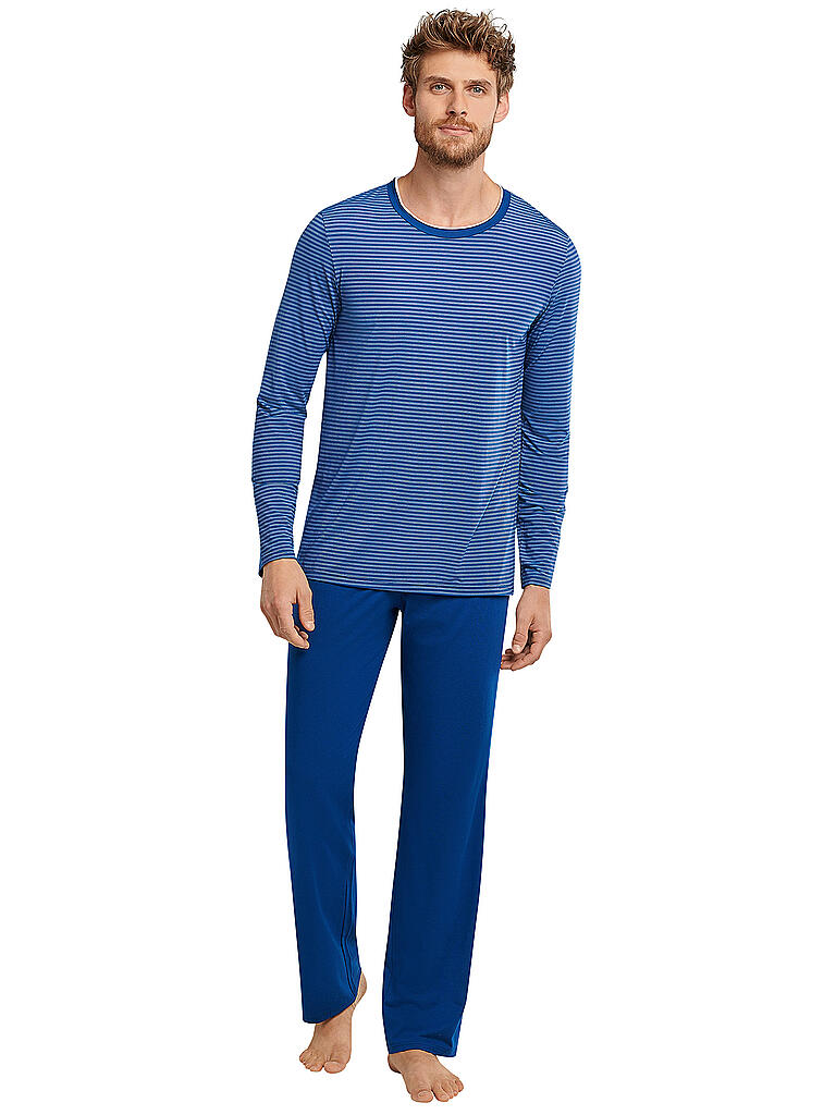 SCHIESSER | Herren Pyjama  | blau