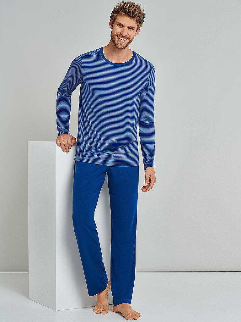 SCHIESSER | Herren Pyjama  | blau