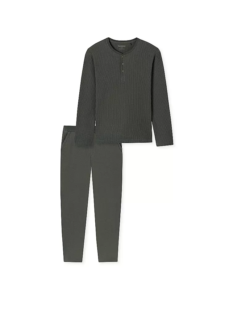 SCHIESSER | Pyjama  | dunkelgrün