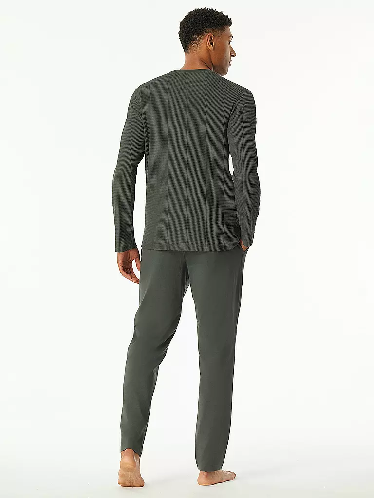 SCHIESSER | Pyjama  | dunkelgrün