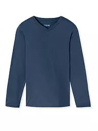 SCHIESSER | Pyjama Langarmshirt MIX + RELAX | blau
