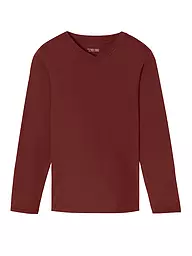 SCHIESSER | Pyjama Langarmshirt MIX + RELAX | dunkelrot