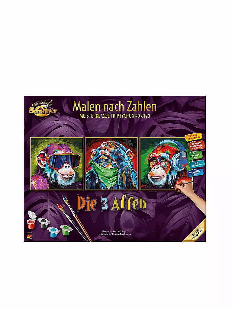 SCHIPPER | Malen nach Zahlen - Die 3 Affen | keine Farbe