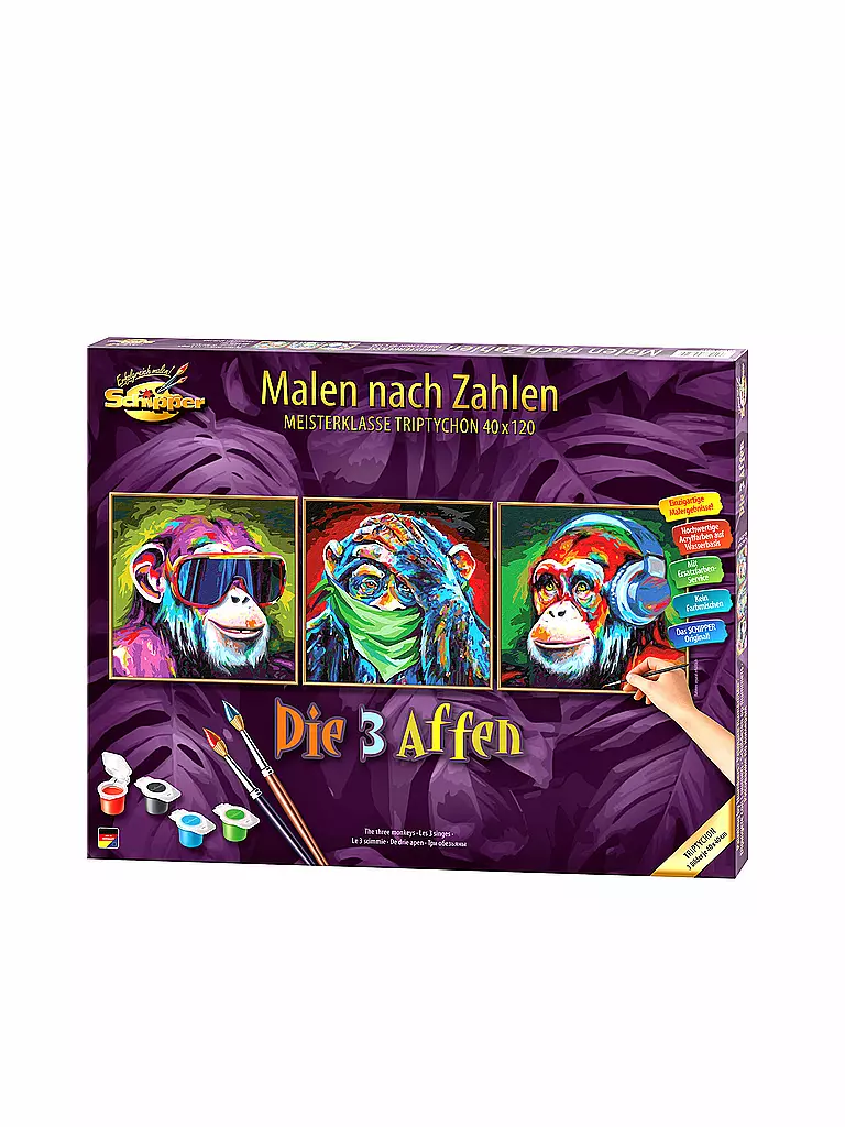 SCHIPPER | Malen nach Zahlen - Die 3 Affen | keine Farbe