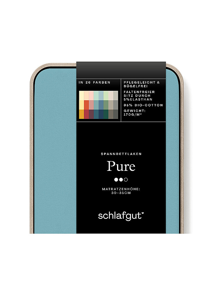 SCHLAFGUT Jersey Spannleintuch PURE 90x200cm Petrol Mid S  mint