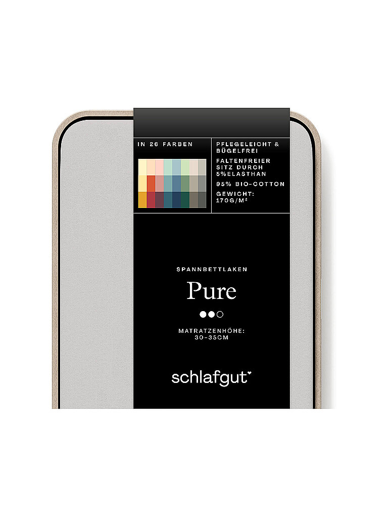 SCHLAFGUT Jersey Spannleintuch PURE 180x200cm Grey Light XL hellgrau