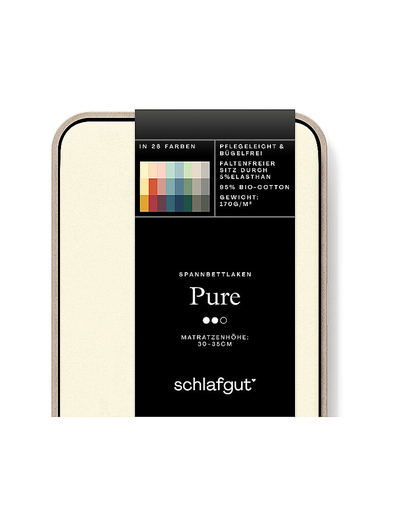 SCHLAFGUT Jersey Spannleintuch PURE 120x200cm Yellow Light M gelb