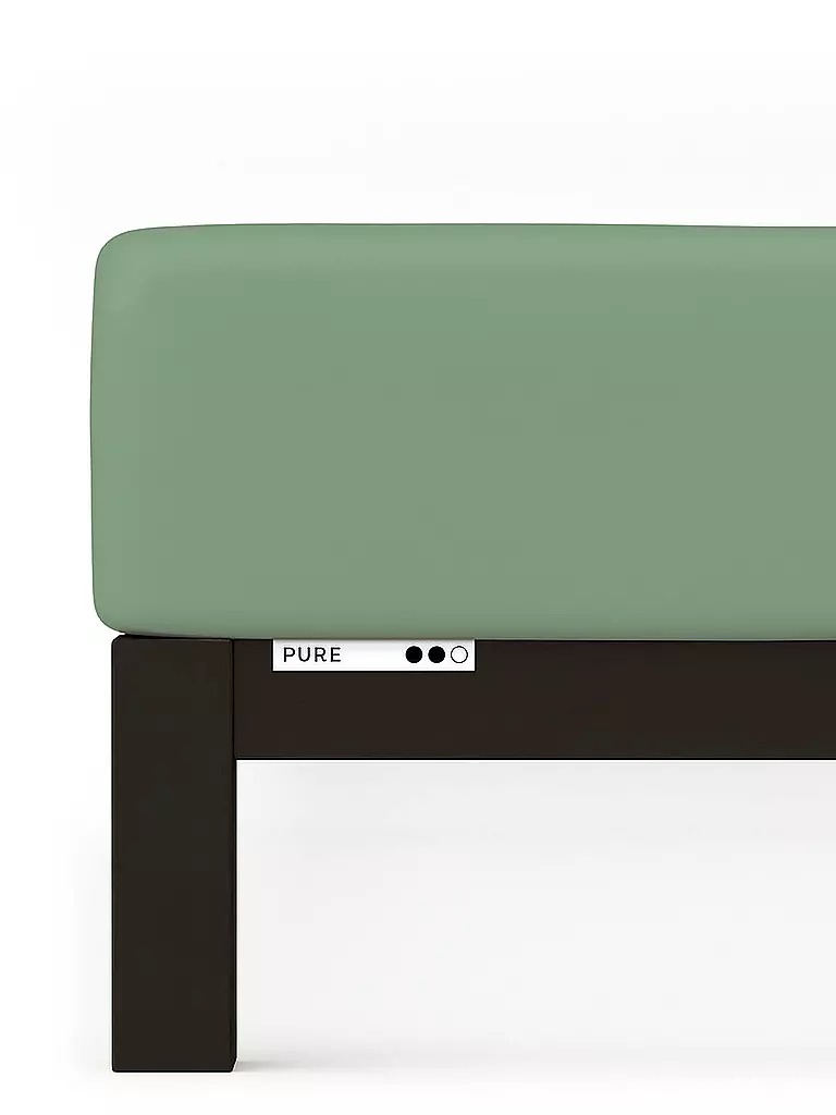 SCHLAFGUT | Jersey Spannleintuch PURE 140x200cm Green Mid L | grün