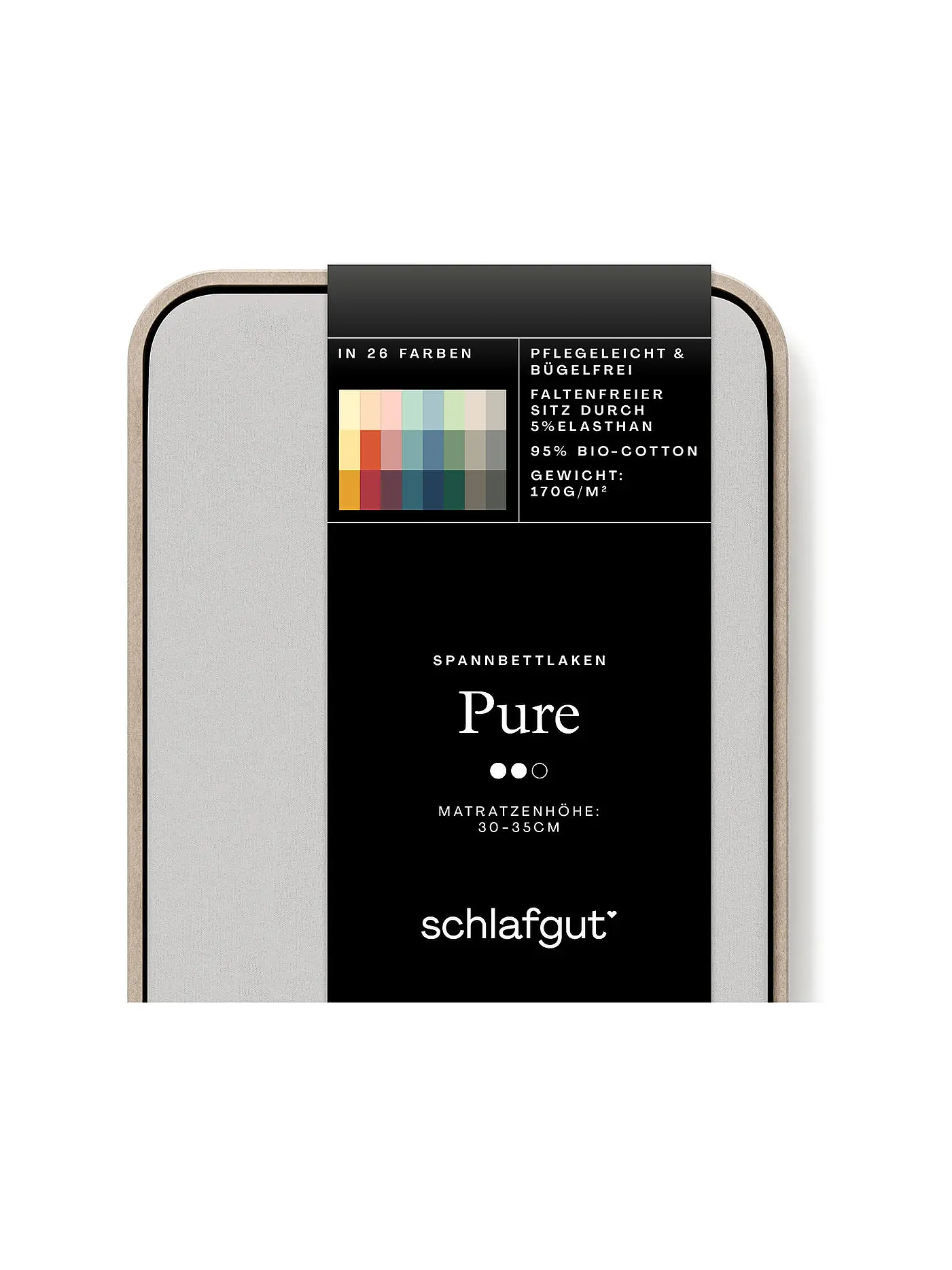 SCHLAFGUT | Jersey Spannleintuch PURE 140x200cm Grey Light L  | hellgrau