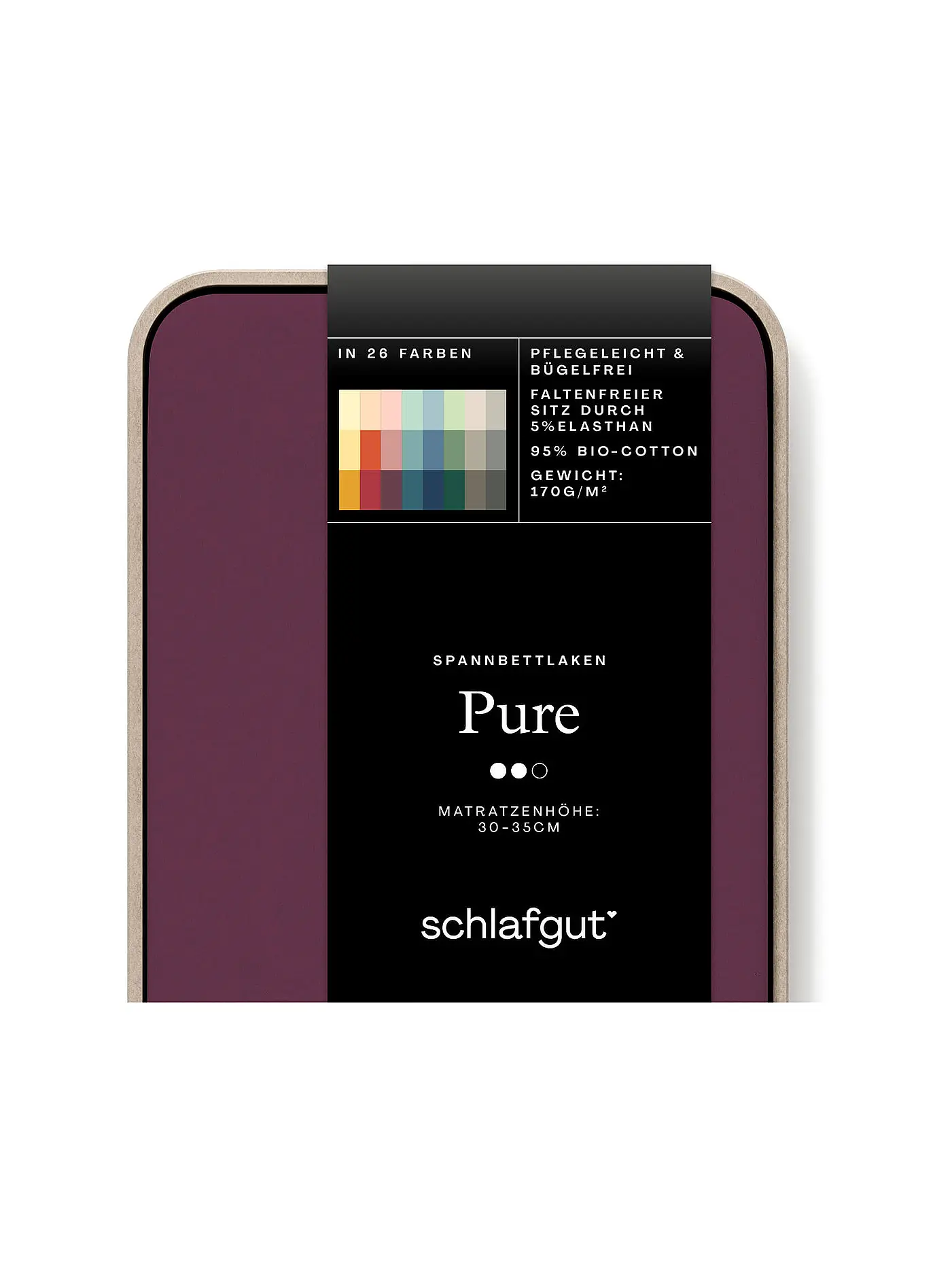 SCHLAFGUT | Jersey Spannleintuch PURE 140x200cm Grey Light L  | beere