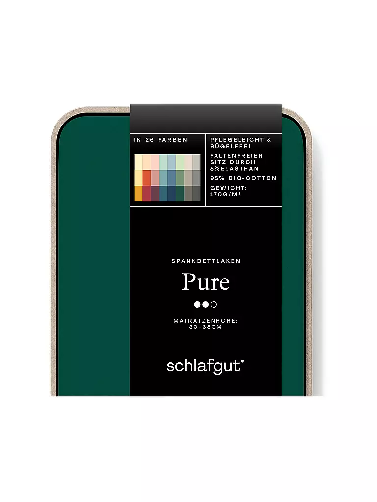 SCHLAFGUT | Jersey Spannleintuch PURE 180x200cm Green Deep XL | dunkelgrün