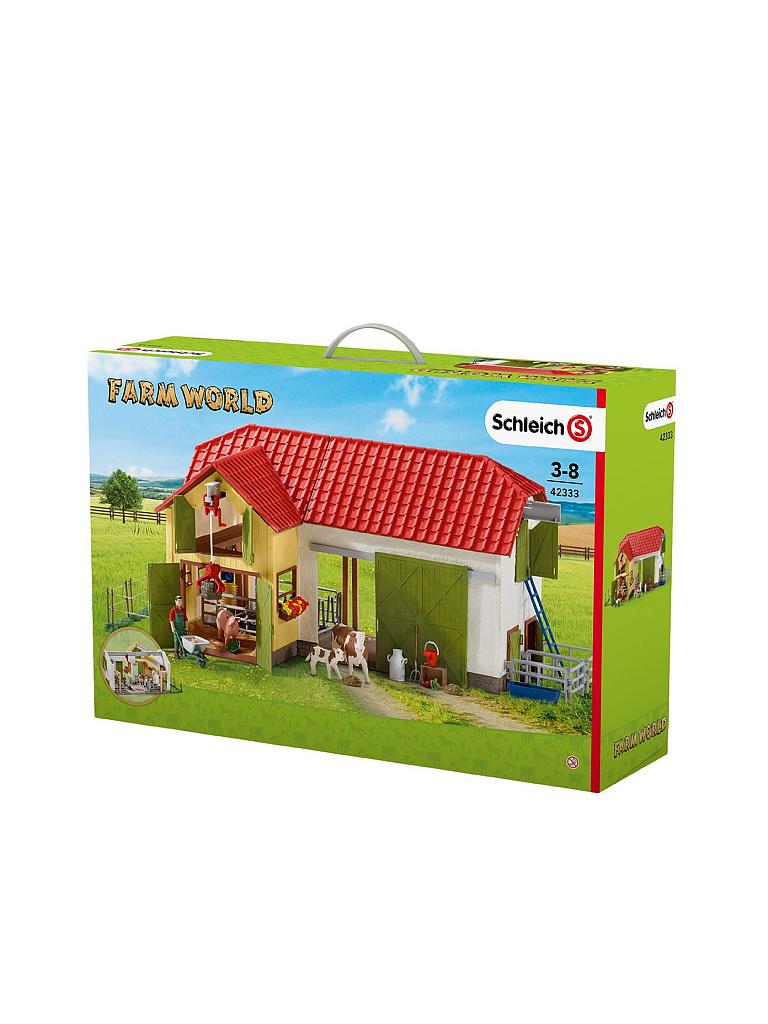 SCHLEICH Großer Bauernhof mit Tieren und Zubehör "Farm World" 42333