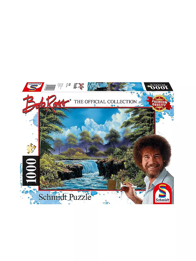SCHMIDT-SPIELE | Puzzle - Bob Ross: Wasserfall auf der Lichtung 1000 Teile | keine Farbe