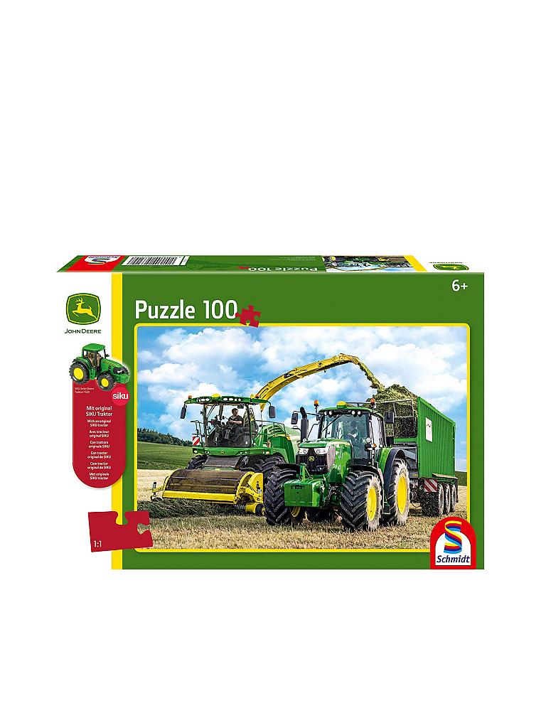 SCHMIDT-SPIELE | Puzzle - Traktor und Feldhäksler (100 Teile) | keine Farbe