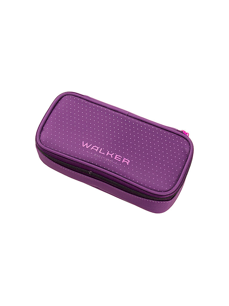 Walker Schlamperbox Fame 2.0 "Uni Plum", Federmappe mit geräumigem Hauptfach, doppelseitiger Trennwand mit 20 Stiftfächern, Zippfach und robustem Reißverschluss