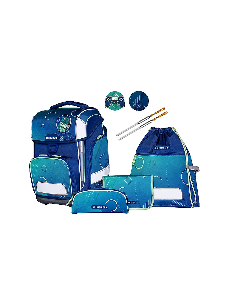 SCHNEIDERS | Schultaschen Set Ergolite 9tlg Geo Motion | Blau