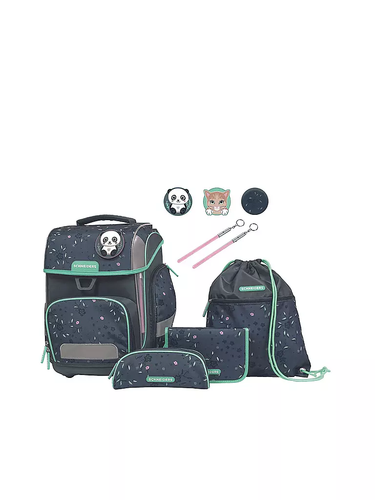 SCHNEIDERS | Schultaschen Set Ergolite 9tlg Mint Meadow | grau