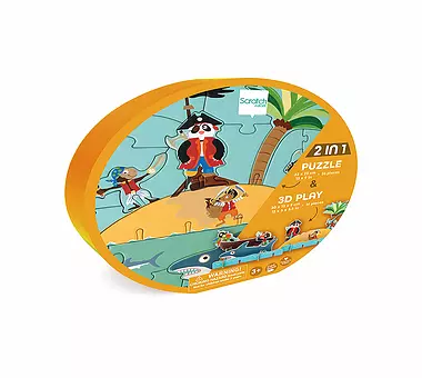 SCRATCH 2in1 Spielpuzzle 3D Piraten 36 Teile