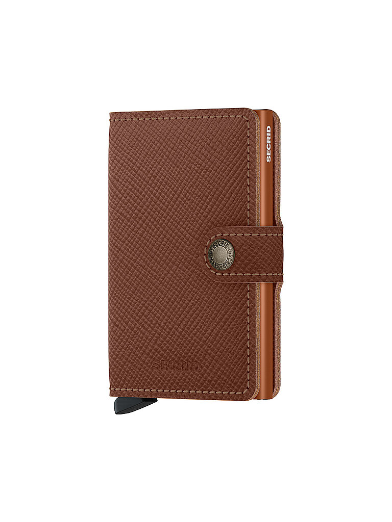 Miniwallet Saffiano Kreditkartenetui RFID Leder 65 cm caramel