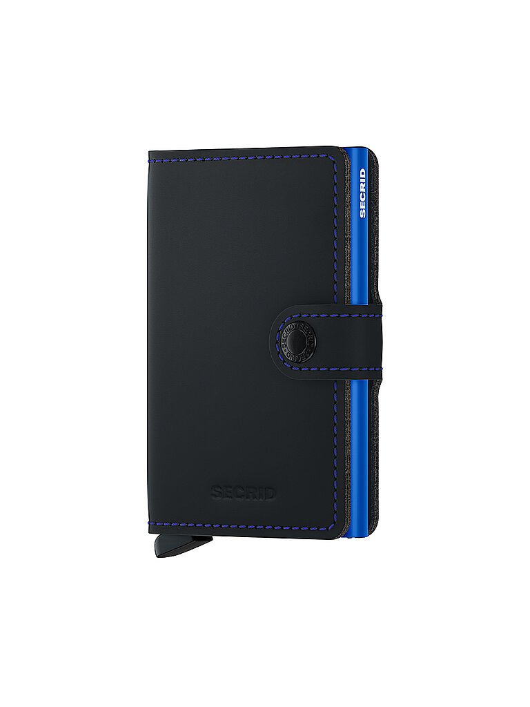 Miniwallet Matte Kreditkartenetui RFID Leder 65 cm black & blue