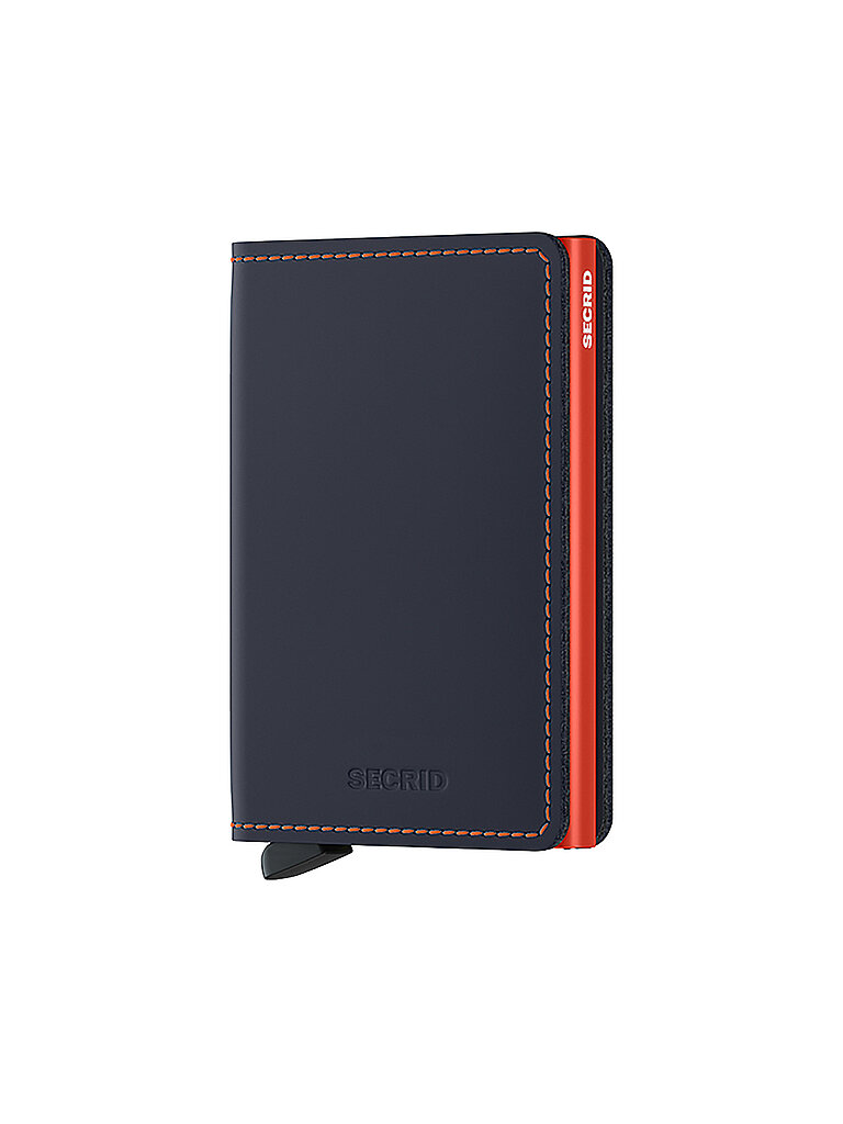 Slimwallet Matte Kreditkartenetui Geldbörse RFID Leder 65 cm nightblue orange