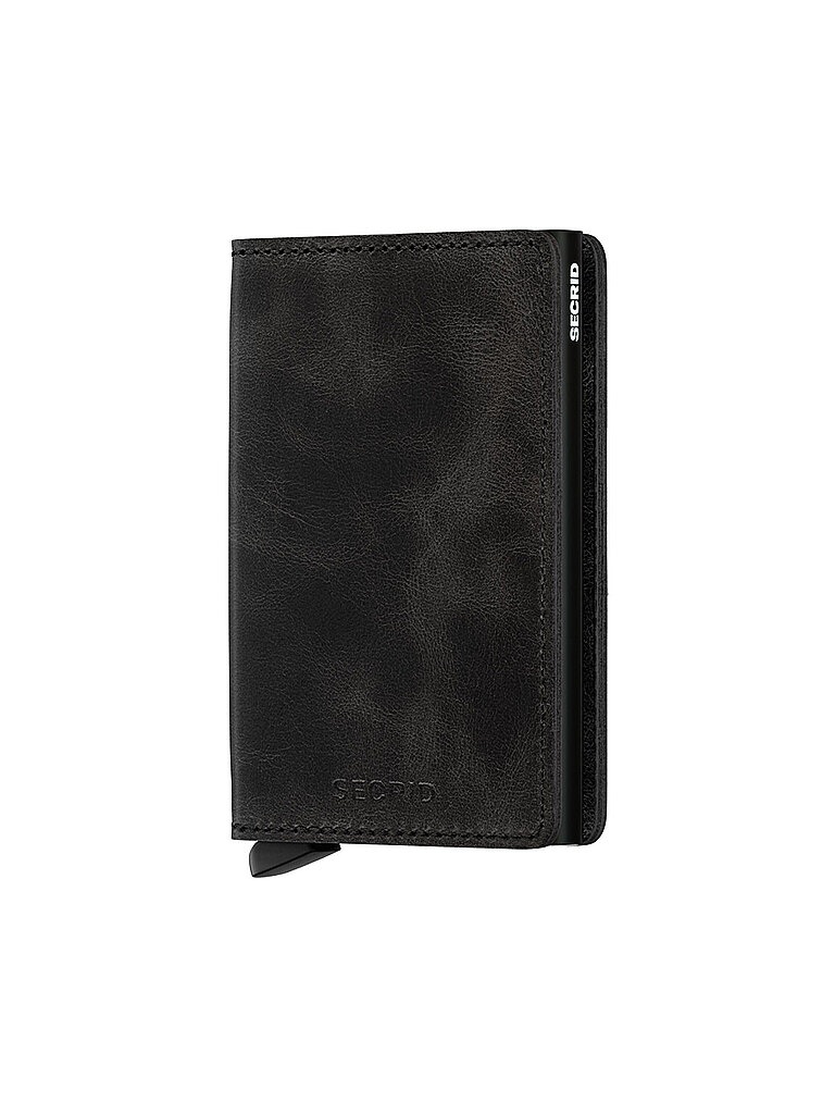 Slimwallet Vintage Kreditkartenetui Geldbörse RFID Leder 65 cm black