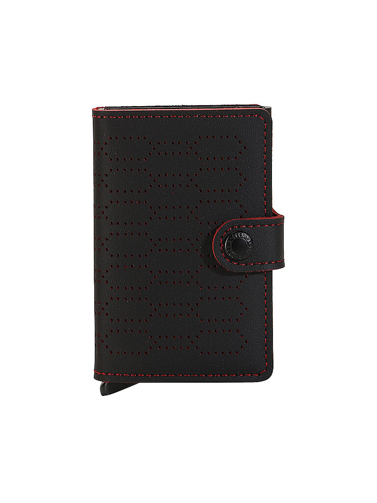 Minwallet Fuel Kreditkartenetui RFID Leder 6 cm black-red