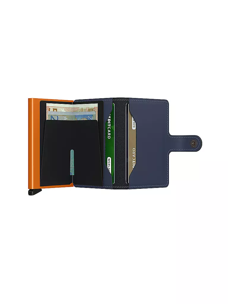 SECRID | Geldbörse - Miniwallet Matte Night Blue Orange | dunkelblau