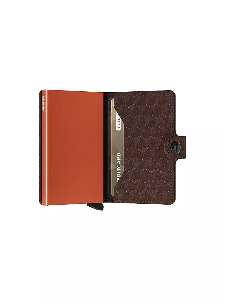 SECRID | Geldbörse - Miniwallet Optical Mini Brown Orange | braun