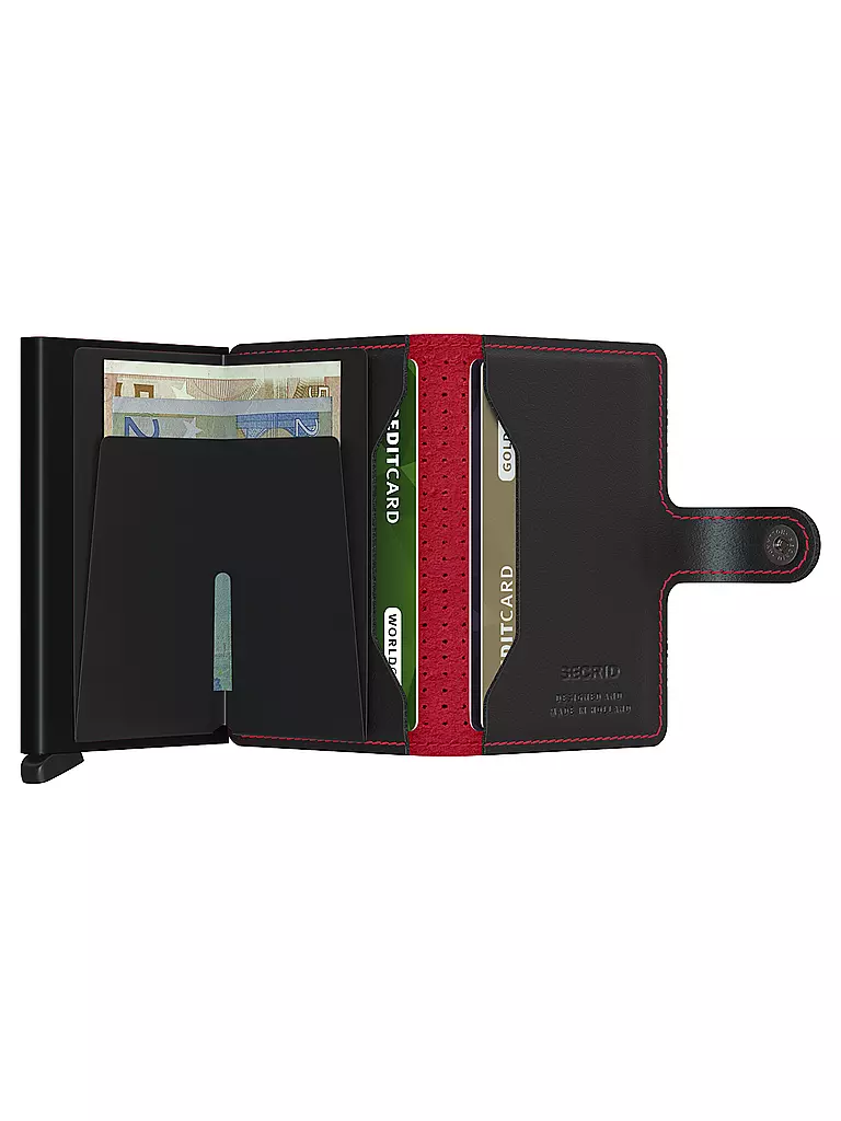SECRID | Geldbörse - Miniwallet Perforated Mini Black Red | schwarz