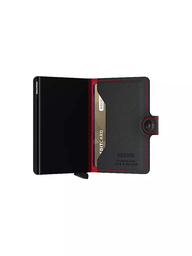 SECRID | Geldbörse - Miniwallet Perforated Mini Black Red | schwarz