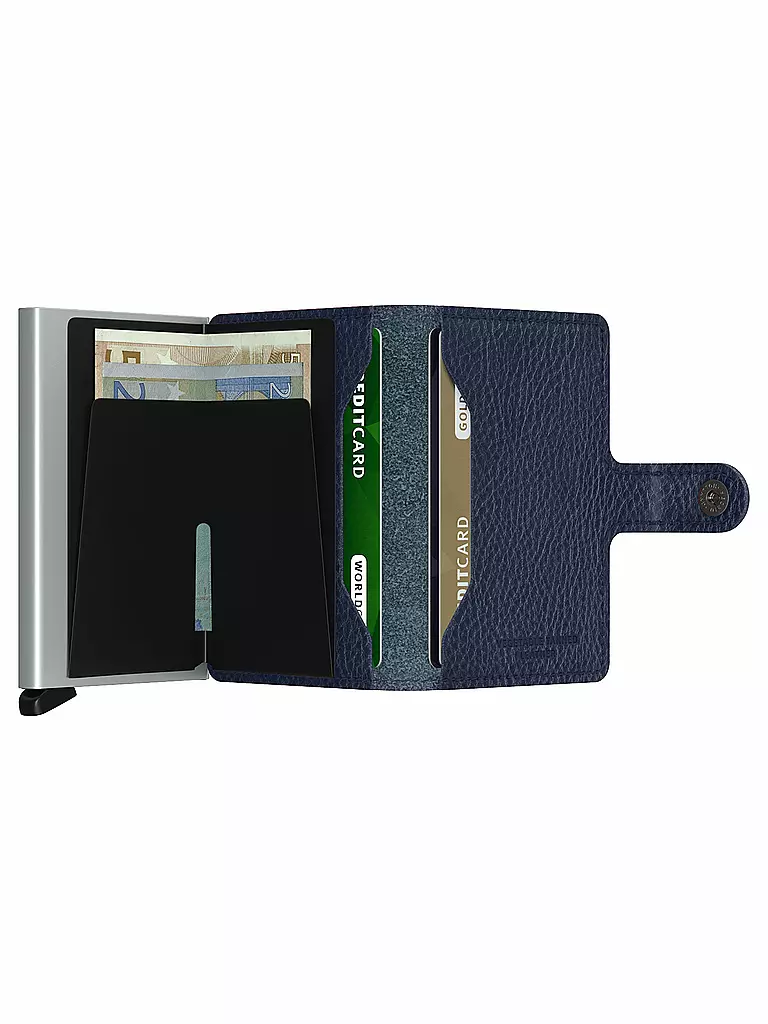 SECRID | Geldbörse - Miniwallet Vegetable Tanned Mini Navy/Silver | blau