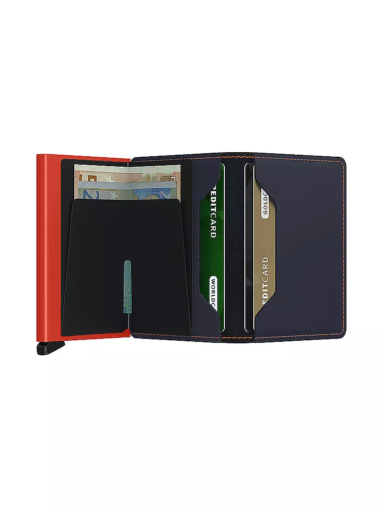 SECRID | Geldbörse SLIMWALLET MATTE Nightblue & Orange | schwarz