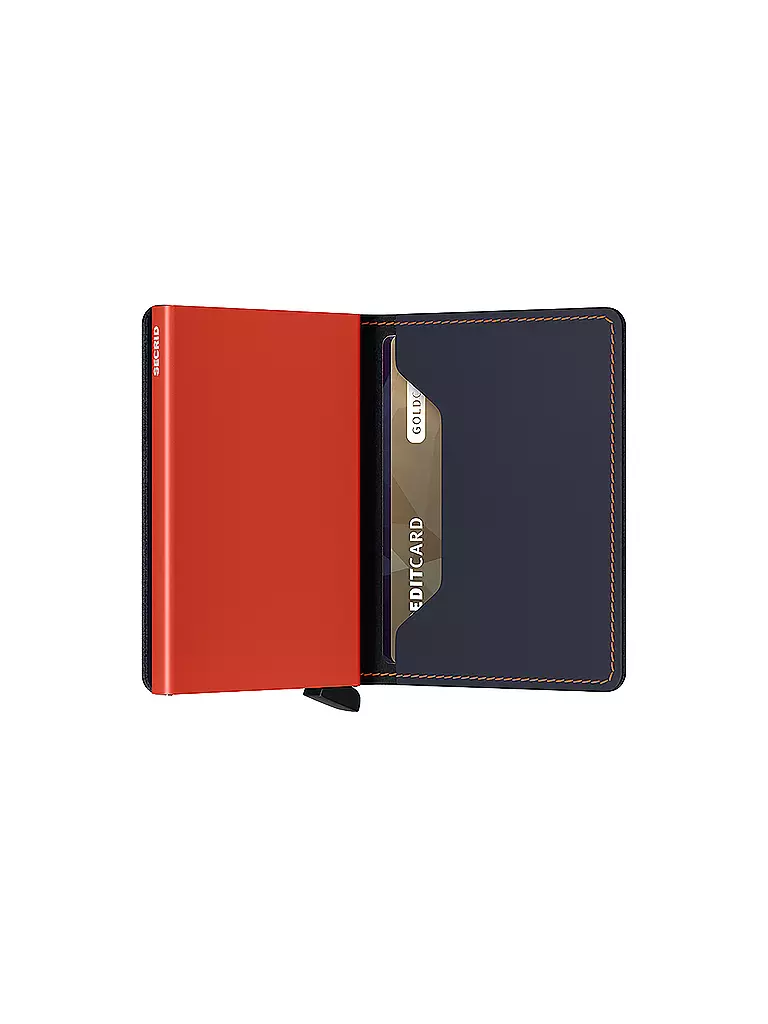 SECRID | Geldbörse SLIMWALLET MATTE Nightblue & Orange | schwarz