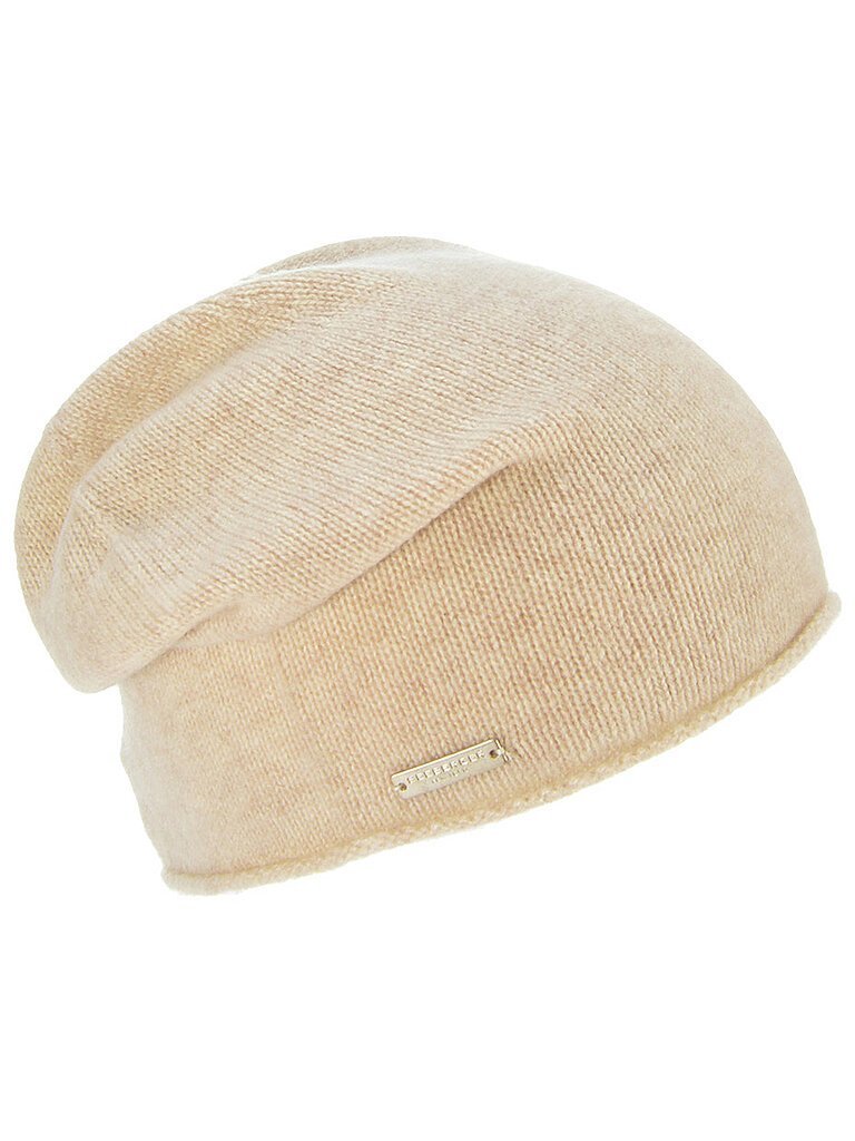 SEEBERGER Kaschmir Mütze - Haube creme