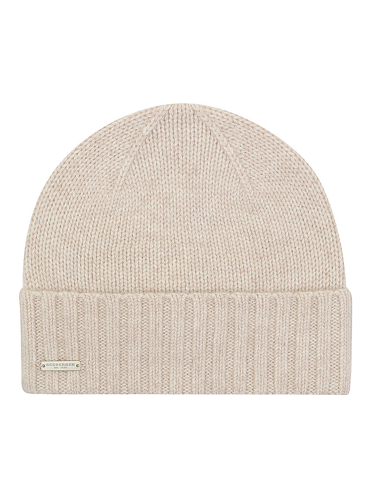 SEEBERGER Kaschmir Mütze - Haube beige