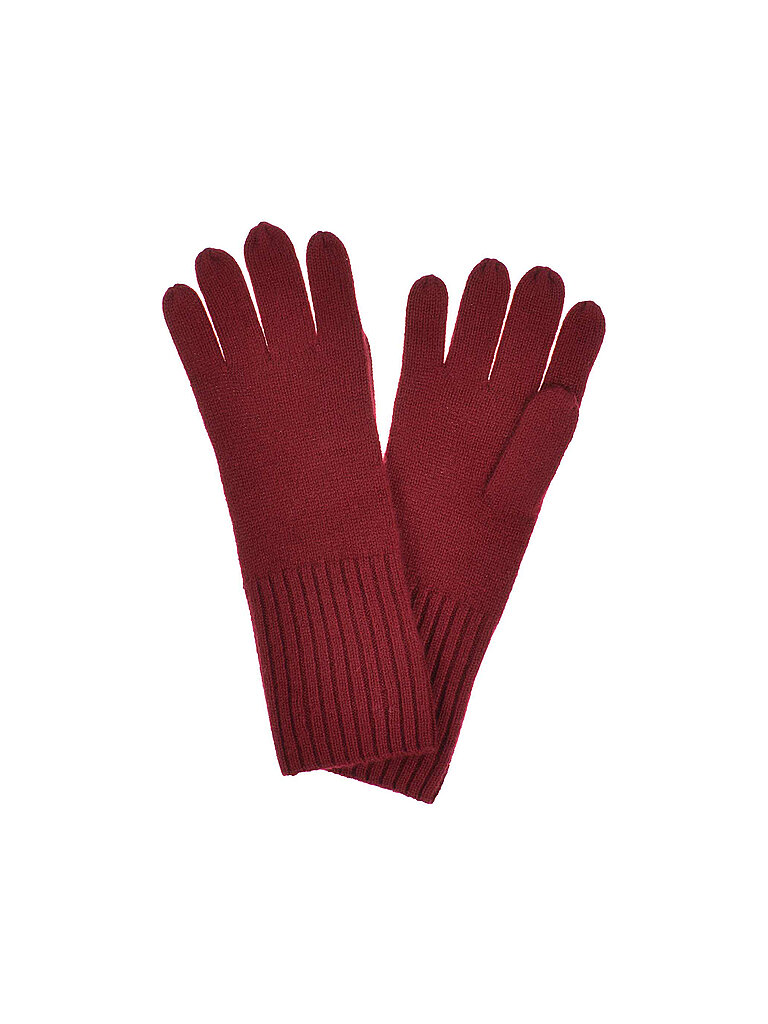SEEBERGER Kaschmir Handschuhe dunkelrot